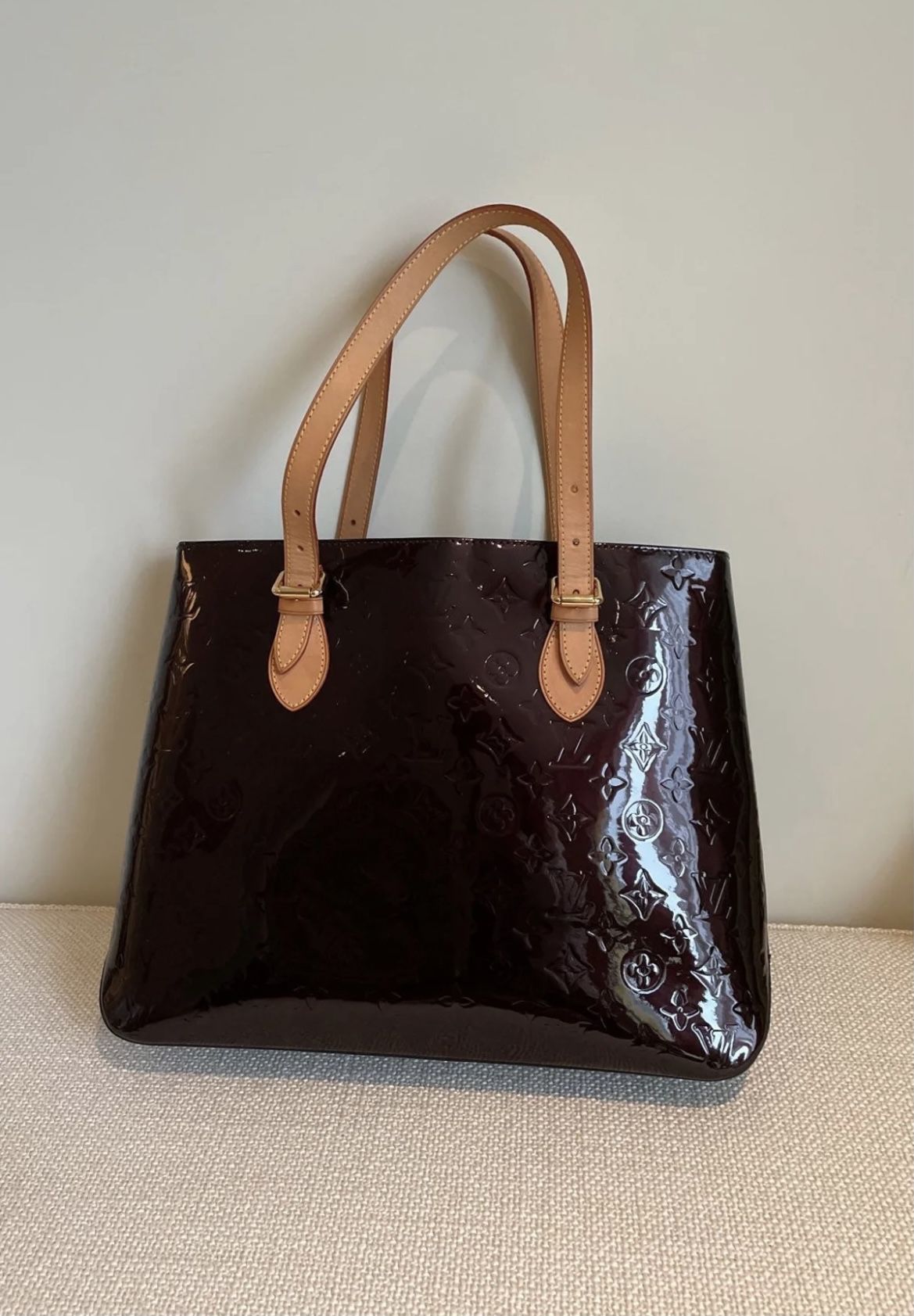 Louis Vuitton Patent Leather Vernice Monogram Houston Shoulder Bag Purple