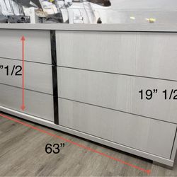 3-Drawer Dresser – Wood with Stainless Steel Handles