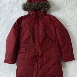 RRL Oilcloth Parka Sherpa Lined Fur Trim Coat