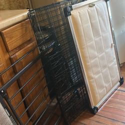 Large Dog Crate, Pad, And Dog Gate