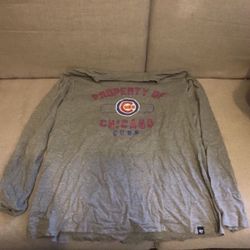 ⚾️MENS XL CHICAGO CUBS TOP SHIRT LONG SLEEVE GREY ⚾️ 