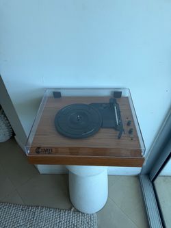 Vinyl Music On Retro Record Player (Bluetooth & Speakers) - No Cord