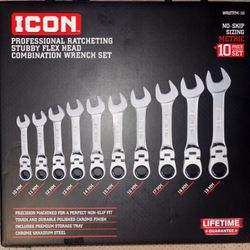ICON Stubby Flex head Combination Wrench Set 