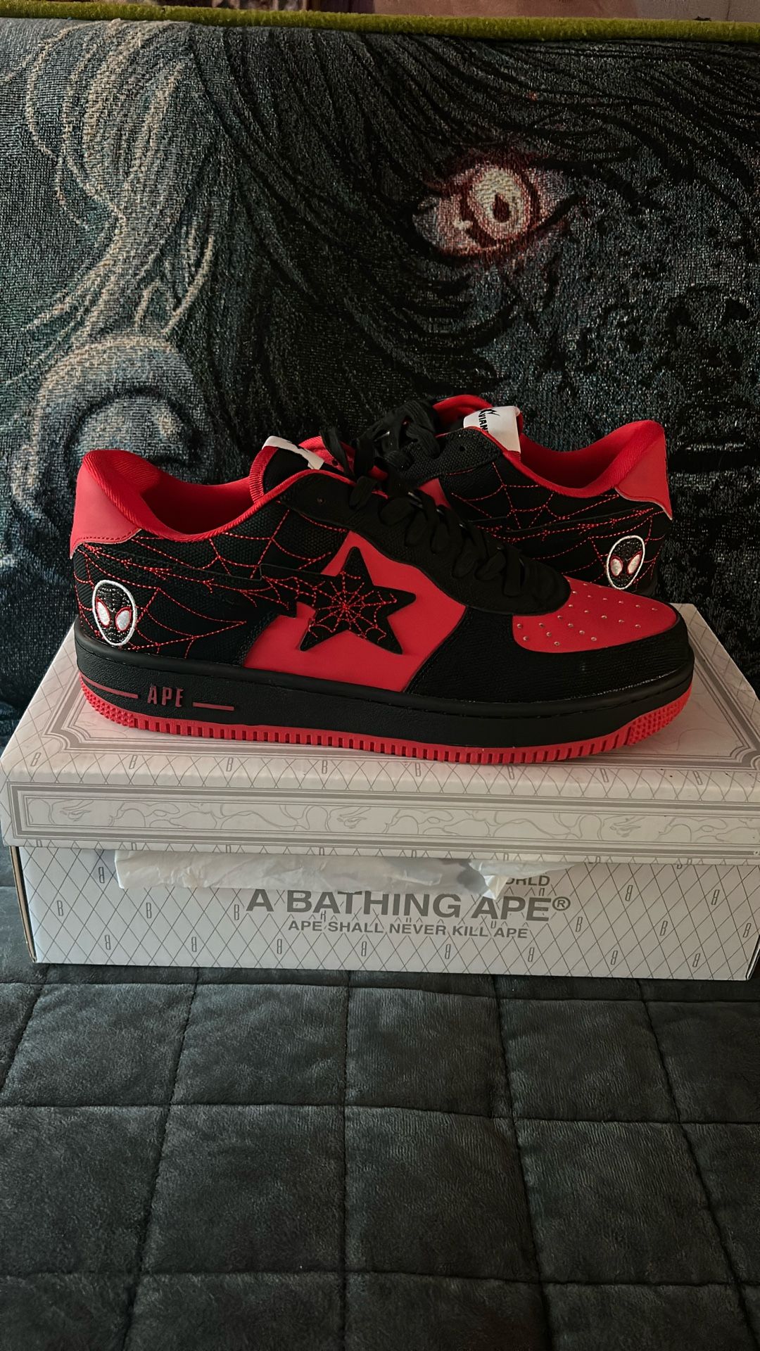 Bapes Sz 12 Miles Morales Spider Man Custom
