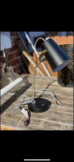 Black Desk lamp with cute fabric cord