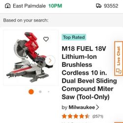 Milwaukee Fuel 10 Inch Miter Saw 