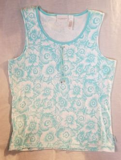 Liz Claiborne Sleeveless Floral Shirt, Large