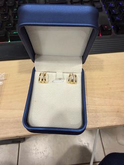 Gold  plated Huggie Earrings with Crystal Accents