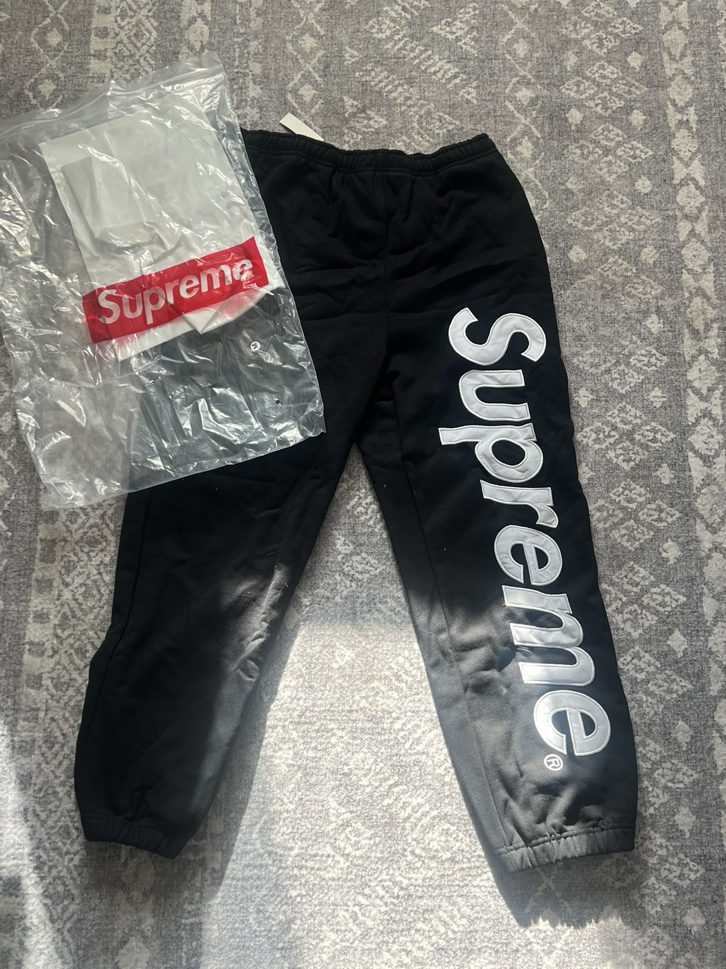 Black Supreme Sweatpants