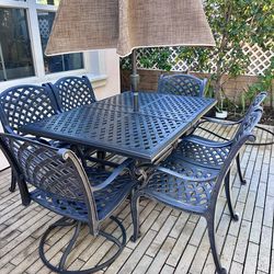 Darlee Nassau 7-Pc Cast Aluminum Patio Dining Set | Extendable Table | $400 | Local Pickup Only