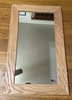 NEW Lark Manor Ozark Hardwood Mirror 33”x20”. Made in the USA! Regularly sells for $459, on sale online for $178, I’m selling for $100! Natural finish
