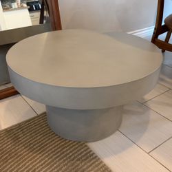 West Elm Pedestal Coffee Table, Concrete 