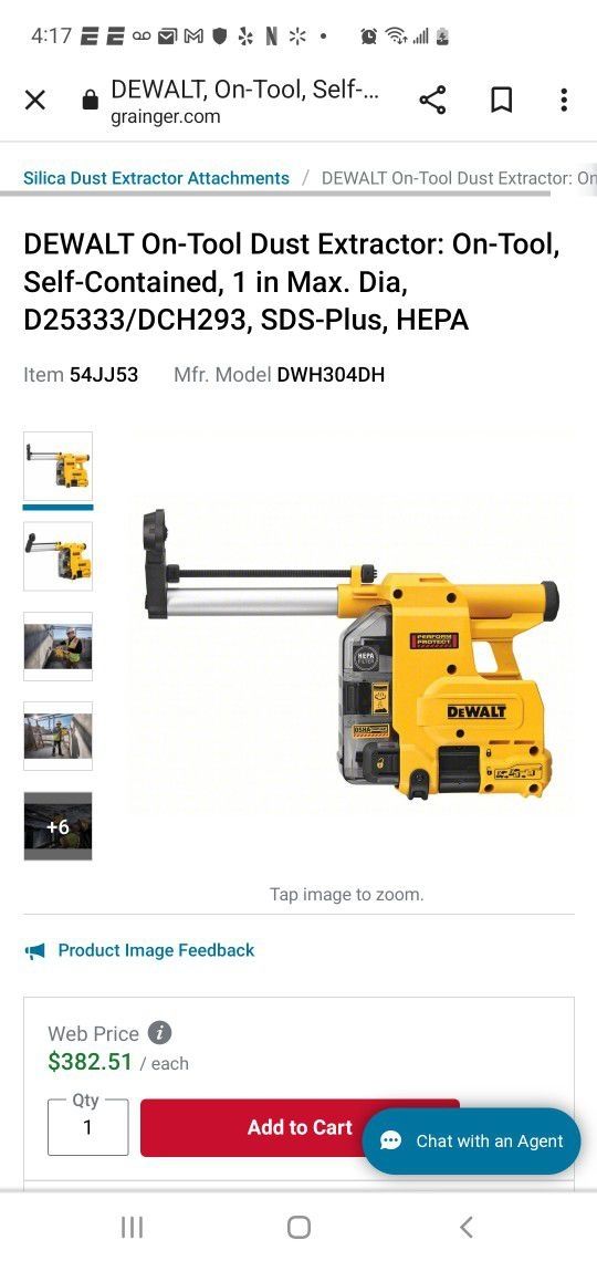 DEWALT DWH304dH tool dust extractor