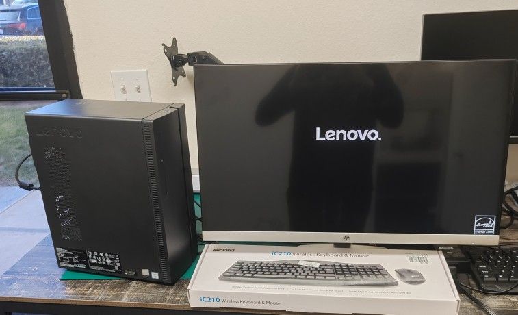 Lenovo i5-8400 gtx750ti PC HP monitor keyboard mouse 3 in one COMBO
