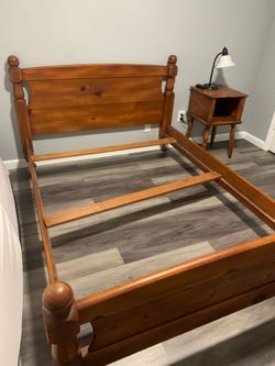 Full Size Bed Frame w/ 2 End Tables