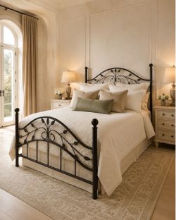 Like NEW WayFair WROUGHT IRON METAL Bed Mattress and Box Springs