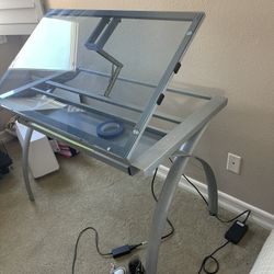 Glass Top Adjustable Drafting Table