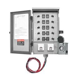 396*Manual Transfer Switch, 50-Amp 10-Circuit, Prewired Generator Transfer Switch Kit with CS6375 Plug Power Inlet Box, Double-Throw Switch, NEMA 3R,