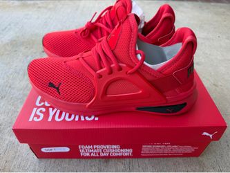 Men’s New Puma Red Sneakers - Size 9.5 Soft Foam Cushioning for All Day Comfort. Priced 4 Fast Sale!