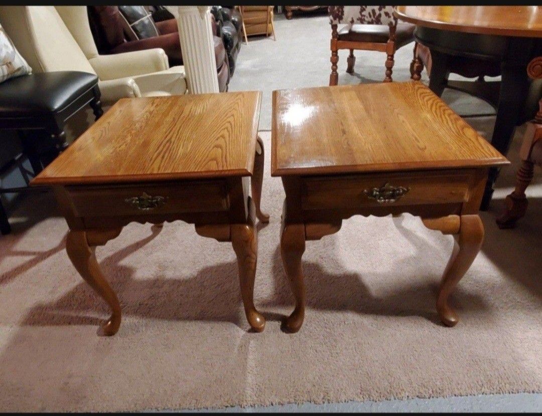 2 CEDAR OAK END TABLES