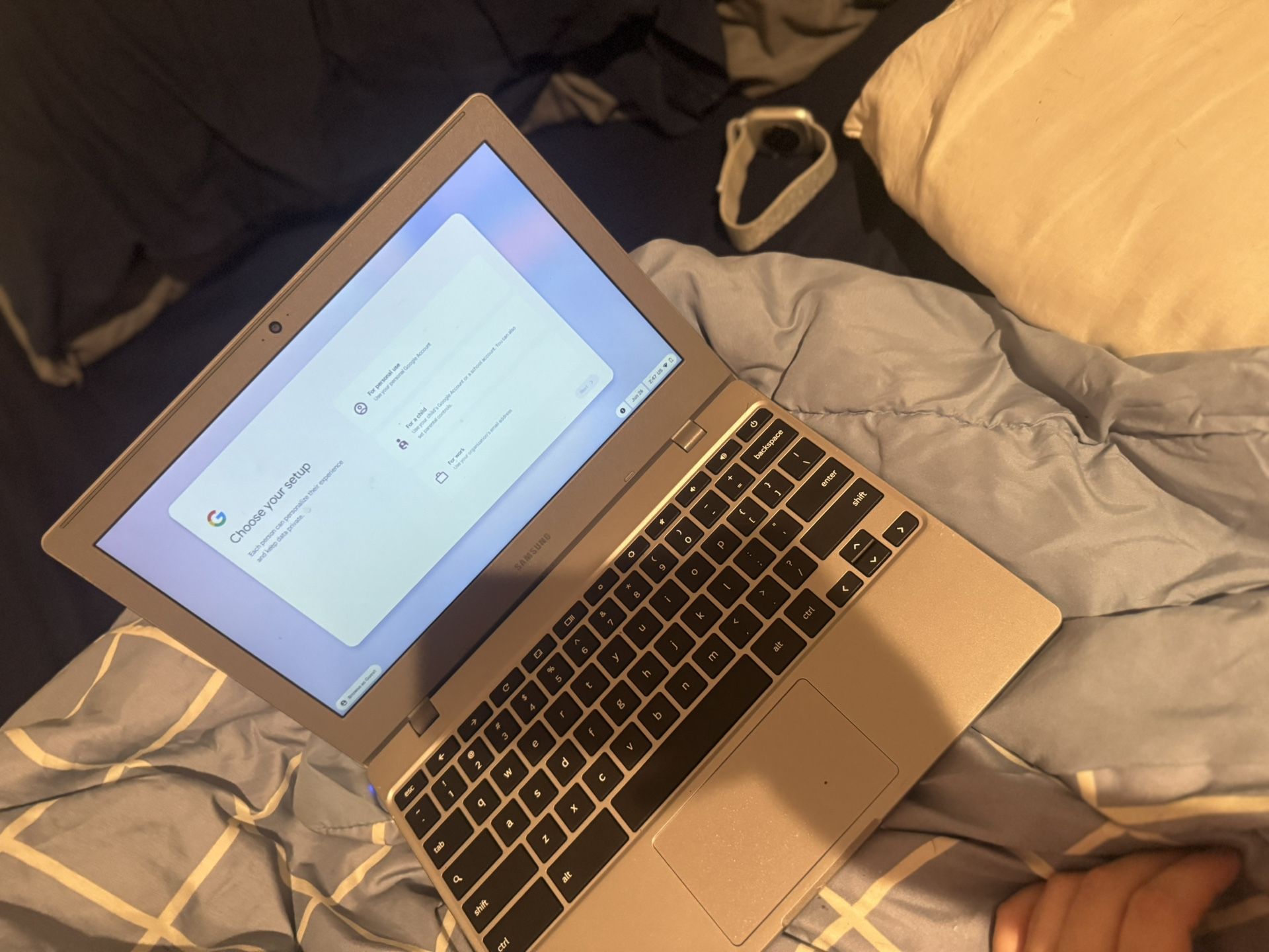 Laptop, AirPods And Apple Watch