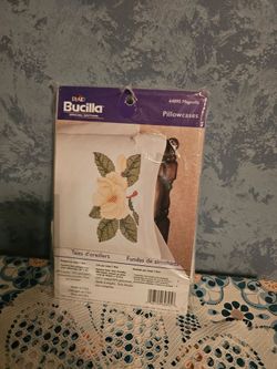 Bucillo special edition stamped cross stitch pillowcases