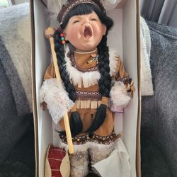 Goldenvale Collection Crying Native American 20 Inch Porcelain Doll