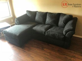 SECTIONAL SOFA-CHAISE BLACK COLOR REVERSIBLE CHAISE