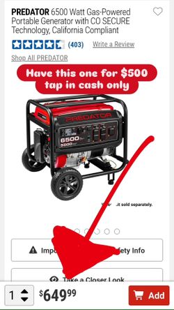Predator 6500 generator