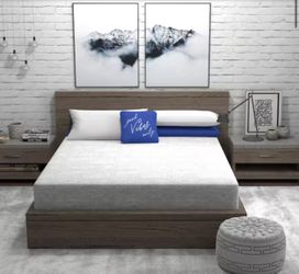 Vibe Heather Grey Gel Memory Foam Queen Mattress 10 Inch
