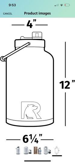 RTIC Jug with Handle,One Gallon,Stainless Steel Vacuum Insulated Water  Bottle