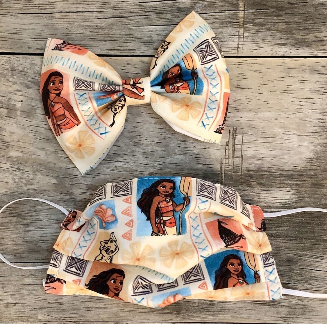 Moana Hair Bow/Mask Set