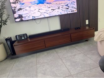 Extendable TV Stand in Walnut & Gray