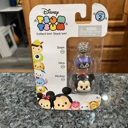 Disney Tsum Tsum Series 2 .  Three Character Pack.  Mickey Mouse, Hiro and Sven.  Brand new factory sealed.  