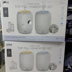 HUME Sense 2-Pack Bundle - 2 Humidifiers, 2 Filters, & 20 Scent Pads