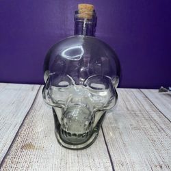 Crystal Skull Bottle With Cork ( NEW)