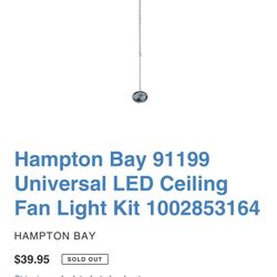 Light Fixture For Fan