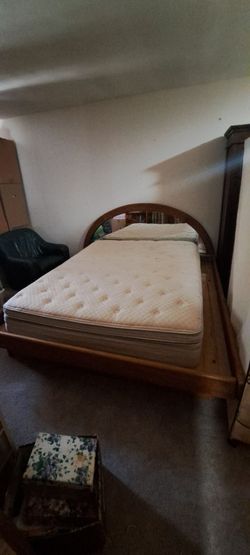 King bed frame with mirror headboard
