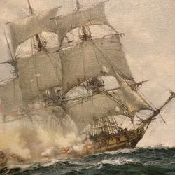 The painting appears to be an oil painting with an illegible signature, measuring 36" x 26".