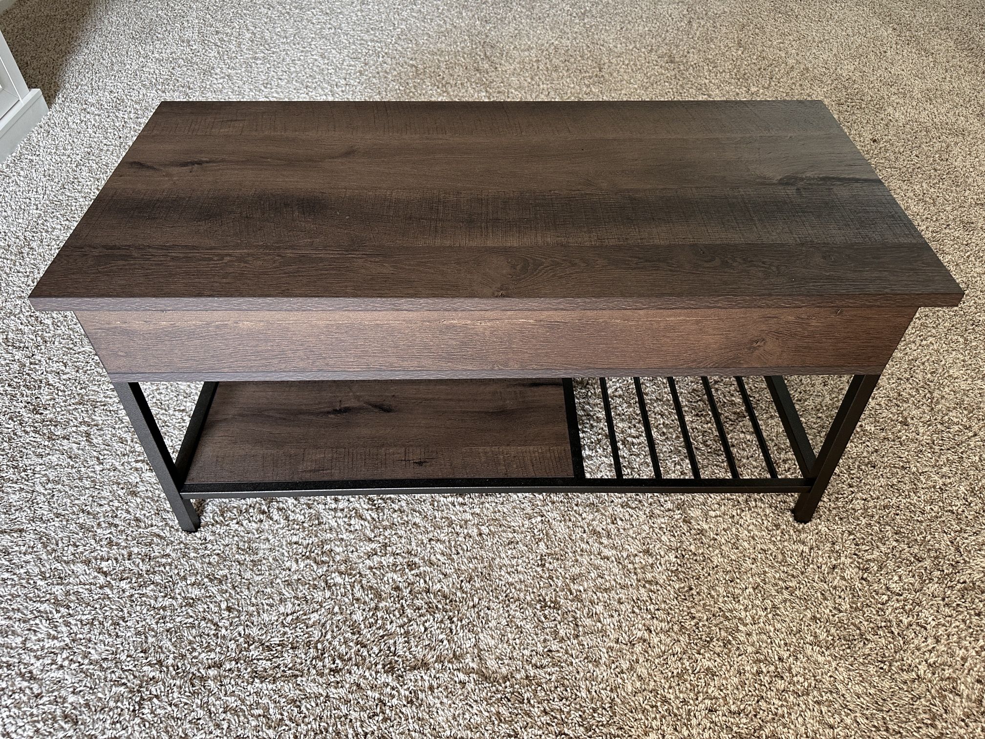 Lift-Top Rectangle Coffee Table, Smoked Oak Finish