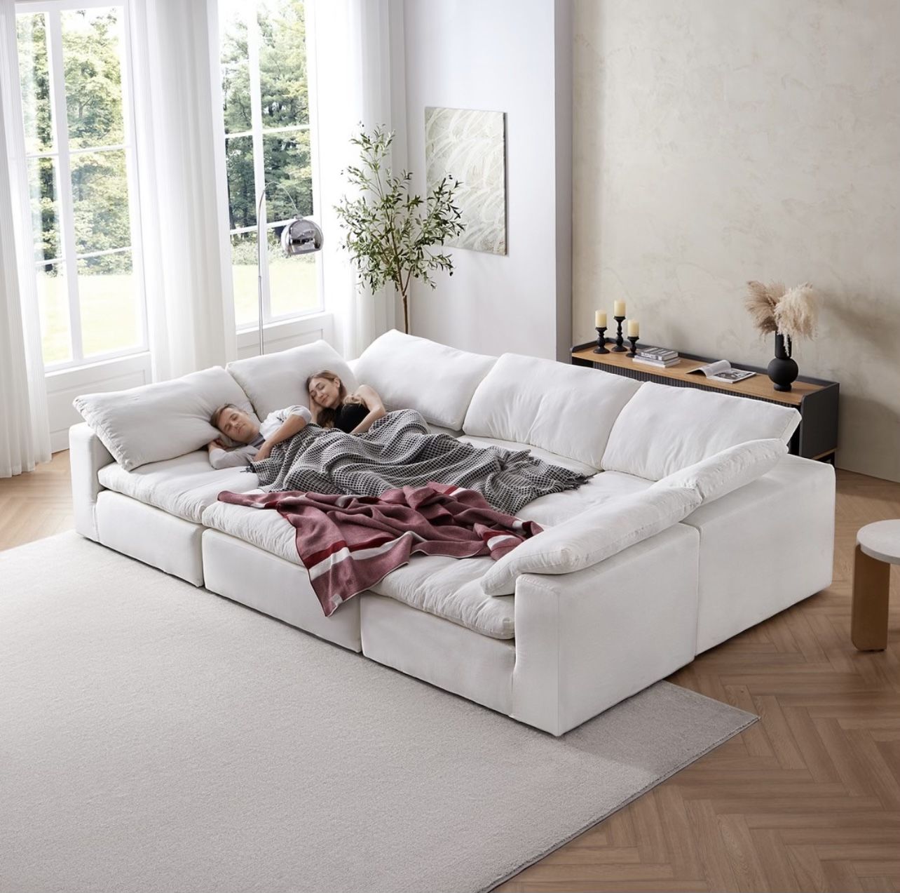 Modular Sectional  Sofa Bed - Cloud Couch☁️ Free Delivery ✅ Modular Sectional Sofa Cloud Couch White 