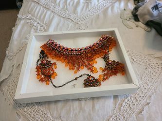 Orange red indian jewelry 