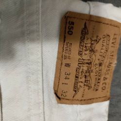 Levi's 550 Orange Tag Jeans. White Rivets.