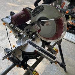 12” Double Bevel Sliding Compound Miter Saw w/ Laser Guide - Includes miter saw stand