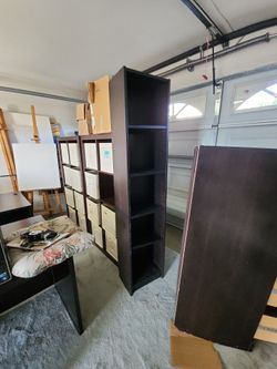 5 shelf narrow bookcase