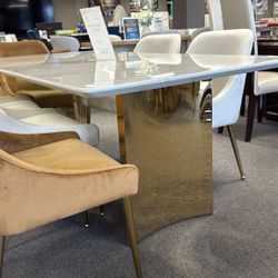 Marble Top dining Table With 6 chairs, Pay $50 Now, Rest pay Monthly