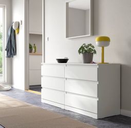 Ikea LILLBERGET 6-drawer dresser, white, 55 1/8x16 7/8x26 3/4 "