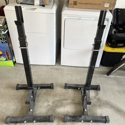 Squat Rack Pair/ Barbell Bench Press