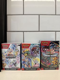 Pokemon Booster Bundle Set: Prismatic Evolution, Journey Together, Chaos Rising