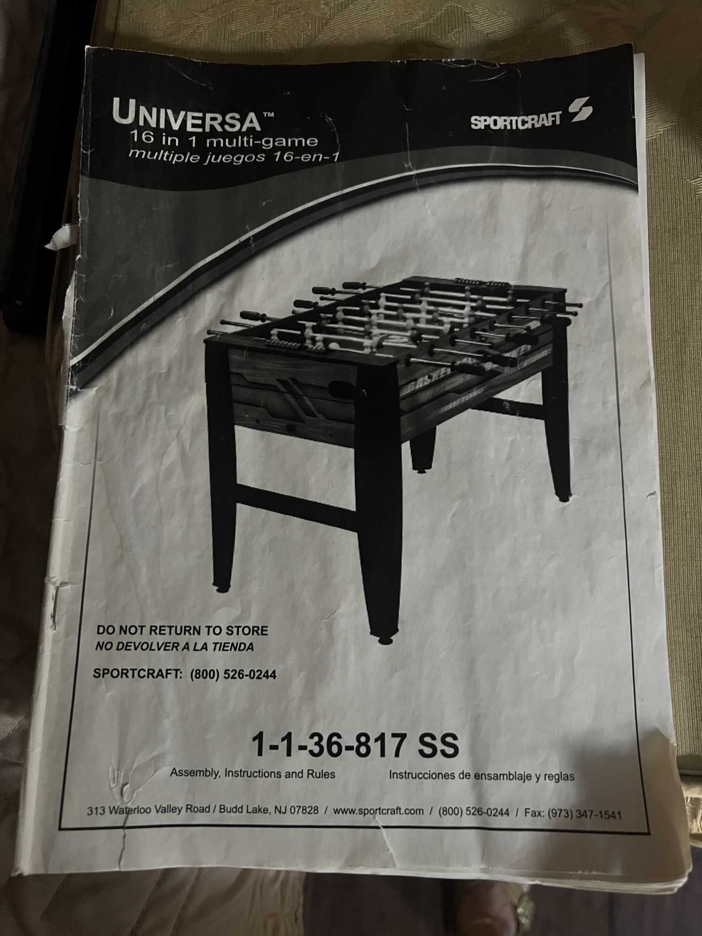 Sport craft Multi Game Table 16 In 1